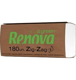 Renova Renovagreen papieren handdoeken, Z-vouw, 2-laags, 180 vellen, pak van 20 stuks