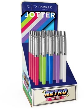 Parker Parker Jotter Originals balpen 90's, medium, geassorteerde kleuren, display van 20 stuks
