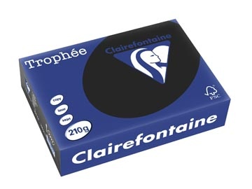 Clairefontaine Clairefontaine Trophée Pastel, gekleurd papier, A4, 210 g, 250 vel, zwart