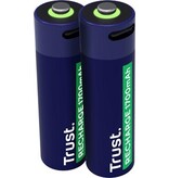 Trust Trust USB-C herlaadbare batterijen AA, blister van 2 stuks