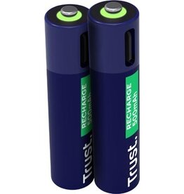 Trust Trust USB-C herlaadbare batterijen AAA, blister van 2 stuks