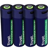 Trust Trust USB-C herlaadbare batterijen AA, blister van 4 stuks