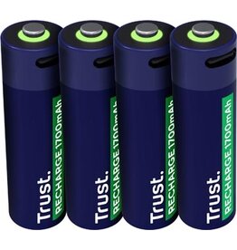Trust Trust USB-C herlaadbare batterijen AA, blister van 4 stuks