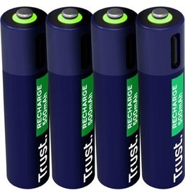Trust Trust USB-C herlaadbare batterijen AAA, blister van 4 stuks