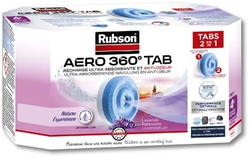 Rubson Rubson navulling voor ontvochtiger AERO 360, doos van 4 tabs van 450 gram, lavendel