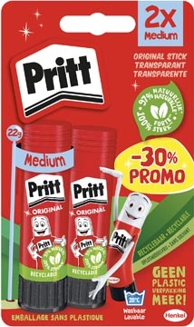 Pritt Pritt plakstift, 22 g, blister van 2 stuks, korting van 30 %