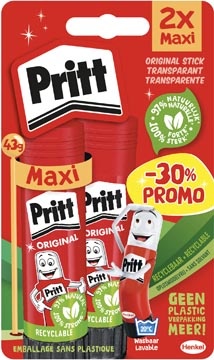 Pritt Pritt plakstift, 43 g, blister van 2 stuks, korting van 30 %