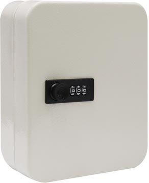 Sleutelkast met combinatieslot, voor 30 sleutels, wit