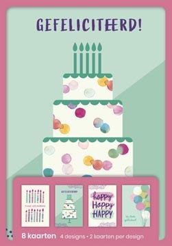Hallmark Hallmark wenskaarten, gefeliciteerd, blister van 8 stuks