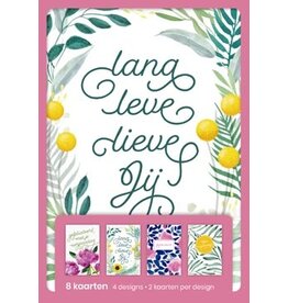 Hallmark Hallmark wenskaarten, lang leve lieve jij, blister van 8 stuks