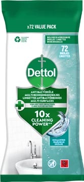 Dettol Dettol reiningsdoekjes antibacterieel, oceaanfris, pak van 72 stuks