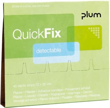 Plum Plum QuickFix navulling voor pleisterautomaat, 30 detecteerbare blauwe pleisters