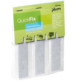 Plum Plum QuickFix navulling voor pleisterautomaat, 30 detecteerbare blauwe pleisters, extra lang