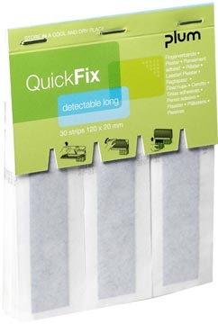 Plum Plum QuickFix navulling voor pleisterautomaat, 30 detecteerbare blauwe pleisters, extra lang