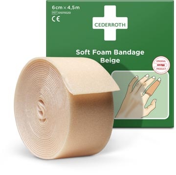 Cederroth Cederroth zelfklevend schuimverband, beige, 6 cm x 4,5 m