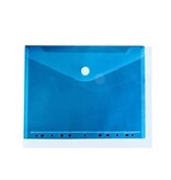 Documentenmap, met velcro sluiting, ft A4, geperforeerd, blauw, pak van 10 stuks