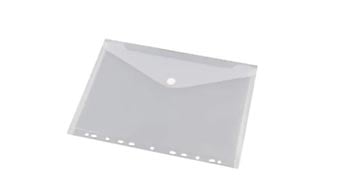 Documentenmap, met velcro sluiting, ft A4, geperforeerd, wit, pak van 10 stuks