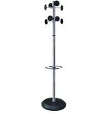 Kapstok met parapluhouder, 8 haken, zwart