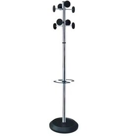 Kapstok met parapluhouder, 8 haken, zwart
