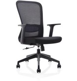 ergonomische bureaustoel, kunststof voetkruis, zwart, set van 2 stoelen