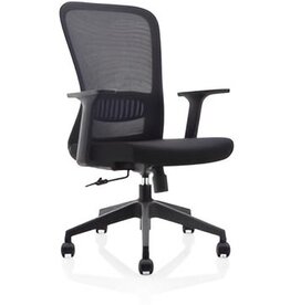 ergonomische bureaustoel, kunststof voetkruis, zwart, set van 2 stoelen