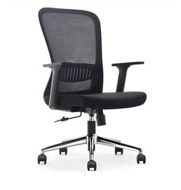 Bureaustoel, aluminium voetkruis, zwart, set van 2 stoelen
