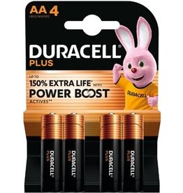 Duracell Duracell batterij Plus 100% AA, blister van 4 stuks