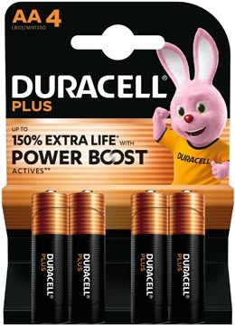 Duracell Duracell batterij Plus 100% AA, blister van 4 stuks
