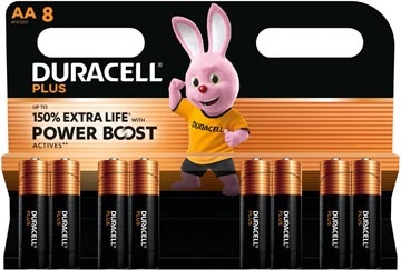 Duracell Duracell batterij Plus 100% AA, blister van 8 stuks