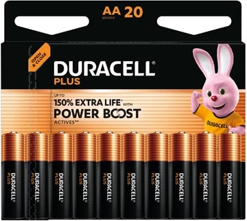 Duracell Duracell batterij Plus 100% AA, blister van 20 stuks