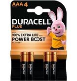 Duracell Duracell batterij Plus 100% AAA, blister van 4 stuks
