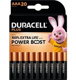 Duracell Duracell batterij Plus 100% AAA, blister van 20 stuks