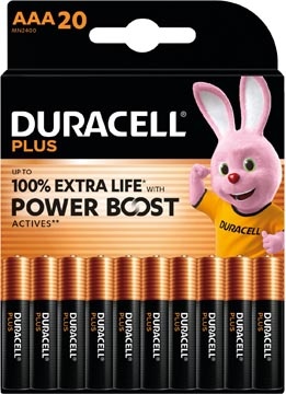 Duracell Duracell batterij Plus 100% AAA, blister van 20 stuks