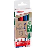 Edding Edding permanent marker 3000, geassorteerde kleuren, blister van 4 stuks