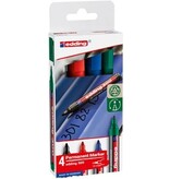 Edding Edding permanent marker 300, geassorteerde kleuren, blister van 4 stuks