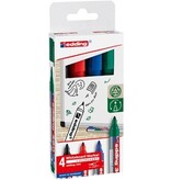 Edding Edding whiteboard marker 360, geassorteerde kleuren, blister van 4 stuks