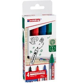 Edding Edding whiteboard marker 360, geassorteerde kleuren, blister van 4 stuks