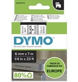 Dymo Dymo D1 tape 6 mm, zwart op transparant
