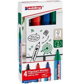 Edding Edding flipchartmarker E-380, geassorteerde kleuren, blister van 4 stuks