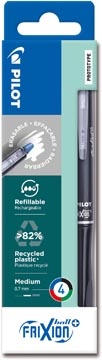 Pilot Pilot FriXion Ball Plus roller, medium, geassorteerde kleuren, etui van 4 stuks