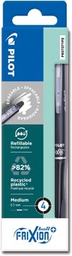 Pilot Pilot FriXion Ball Plus roller, medium, zwart, etui van 4 stuks
