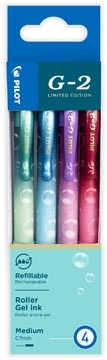 Pilot Pilot roller G-2 Bubble, medium, geassorteerde kleuren, etui van 4 stuks
