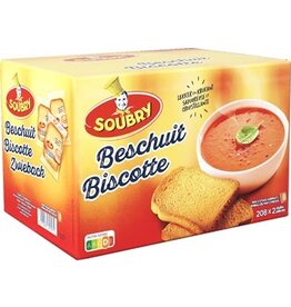Soubry Soubry beschuiten, per 2 verpakt, doos van 208 stuks