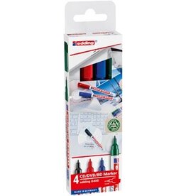 Edding Edding permanent marker CD/DVD/BD 8400, geassorteerde kleuren, blister van 4 stuks