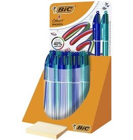 Bic BIC Colours Smooth Gradiant 4-kleurenbalpen, medium, blauw en groen, display van 30 stuks
