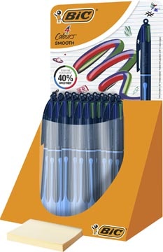 Bic BIC Colours Smooth Drop 4-kleurenbalpen, medium, display van 30 stuks