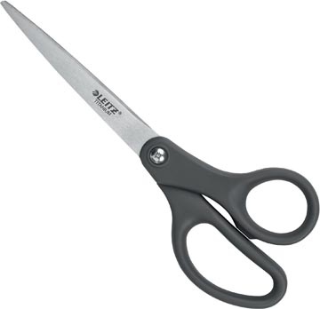 Leitz Leitz schaar, ft 18 cm, rechts en links, scherpe punt, titanium, grijs, blister van 1 stuk