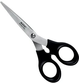 Leitz Leitz schaar, ft 16,5 cm, rechts en links, scherpe punt, RVS, zwart, blister van 1 stuk