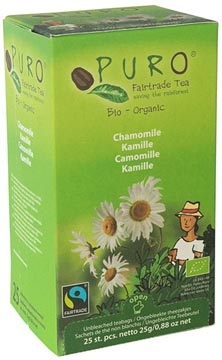 Puro Puro Bio thee Kamille, fairtrade, pak van 25 zakjes