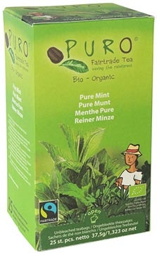 Puro Puro Bio thee Pure Mint, fairtrade, pak van 25 zakjes